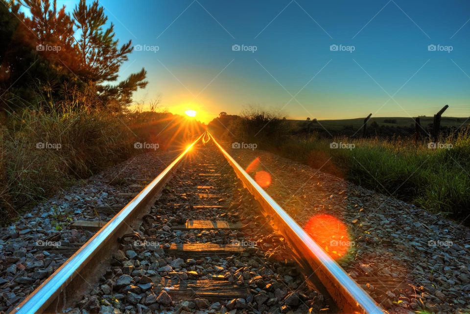 Sunset on the railway.