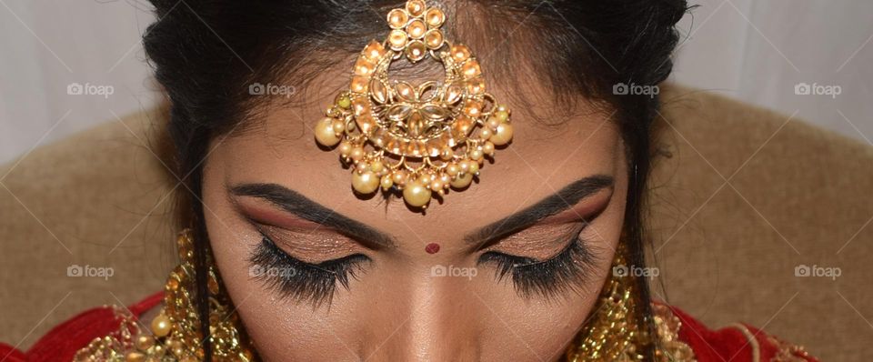 tamil bride beutyful eye shadow with face meckup
