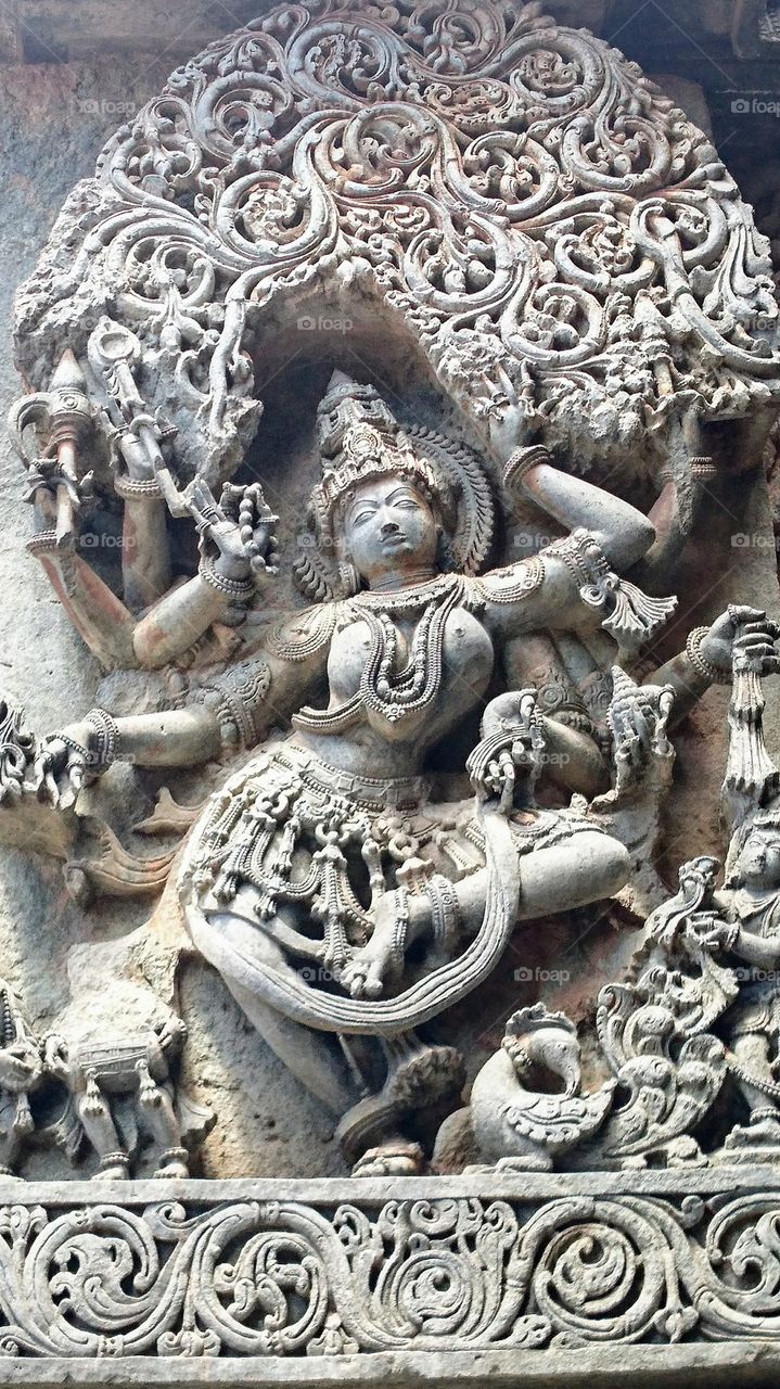 Halebeedu Hoysaleeswara temple - Goddess Saraswati - Dancing pose