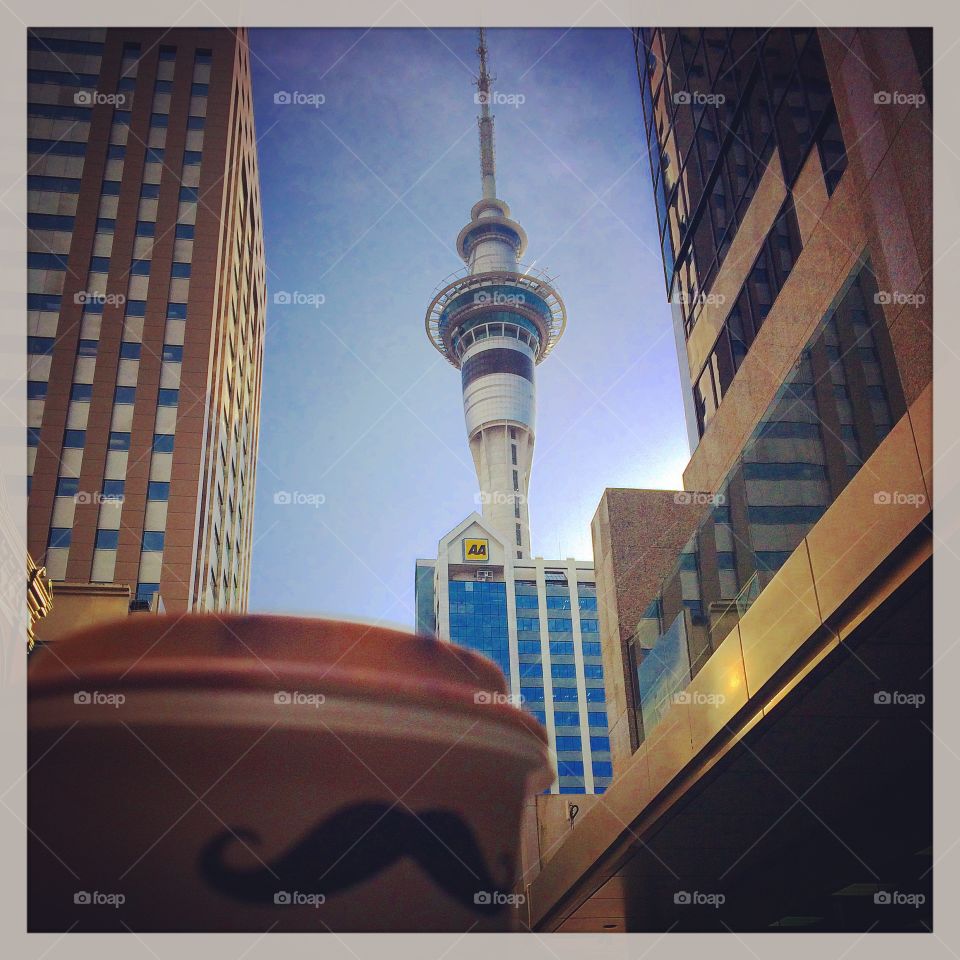 Auckland winter days . Sipping a coffee while wandering the streets of auckland New Zealand and spotting the sky tower