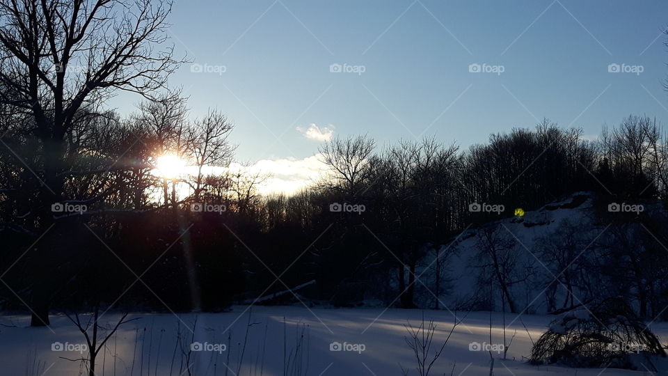 Sunset and snow