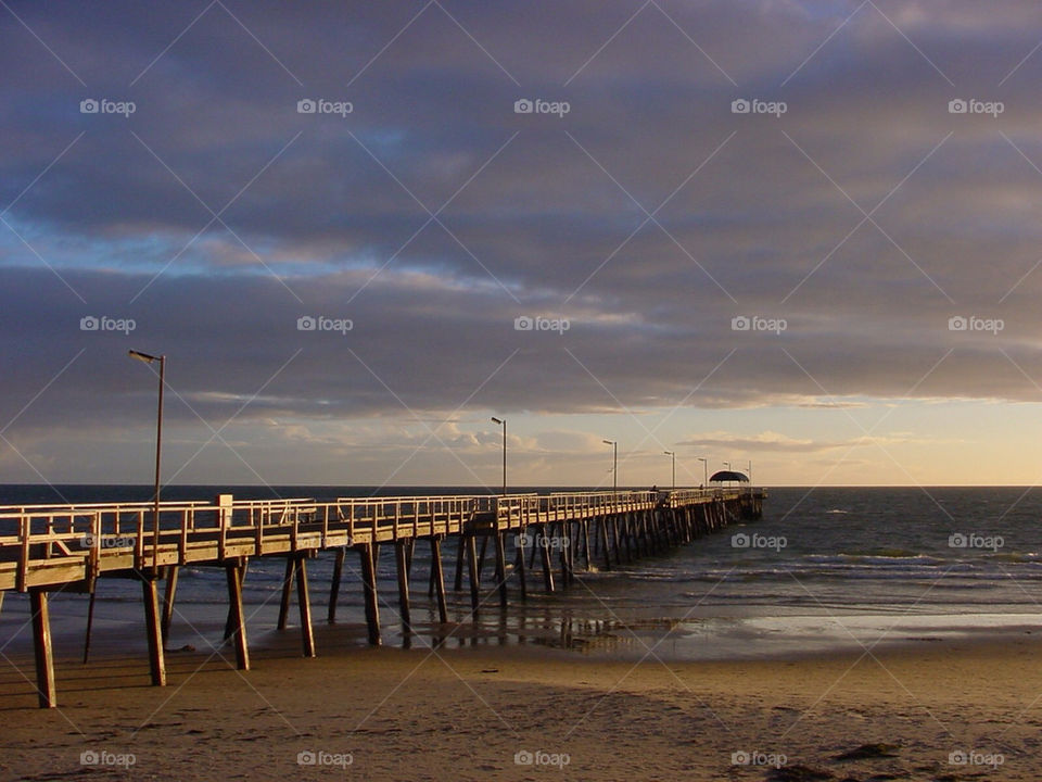 beach sky sunset clouds by kshapley