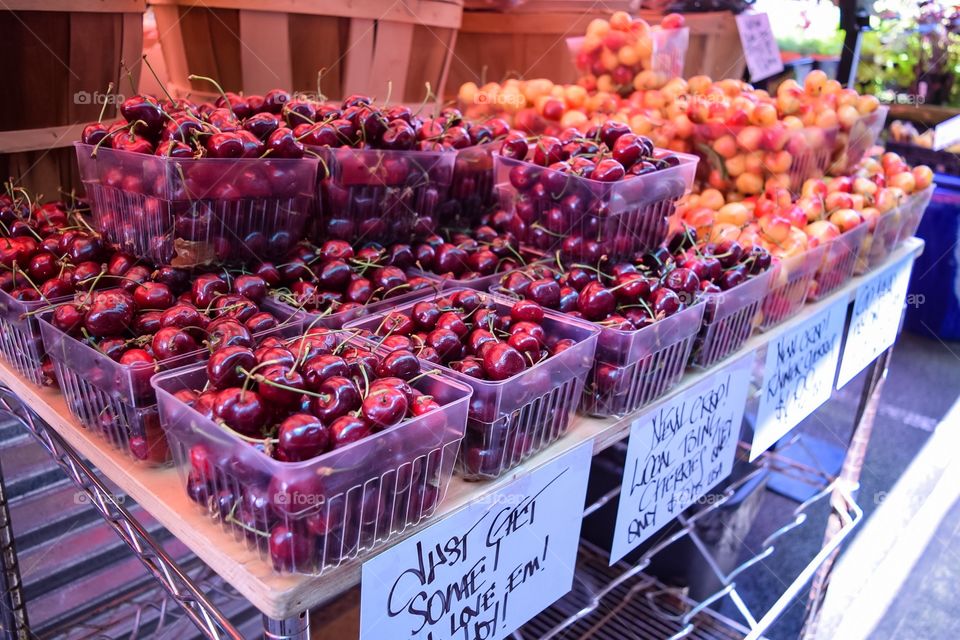 Cherries in the local market