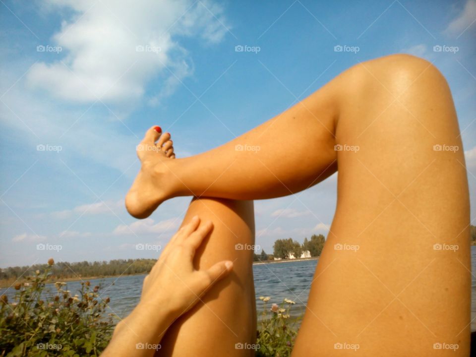 Woman, Water, Summer, Beach, Nude