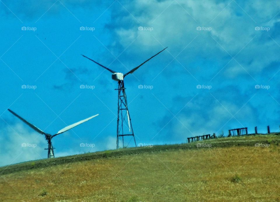 Wind Power Turbines. Wind Turbines Generating Clean Renewable Energy
