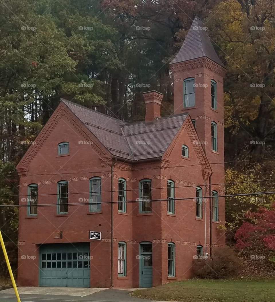 The old fire station,  center of Unionville, CT