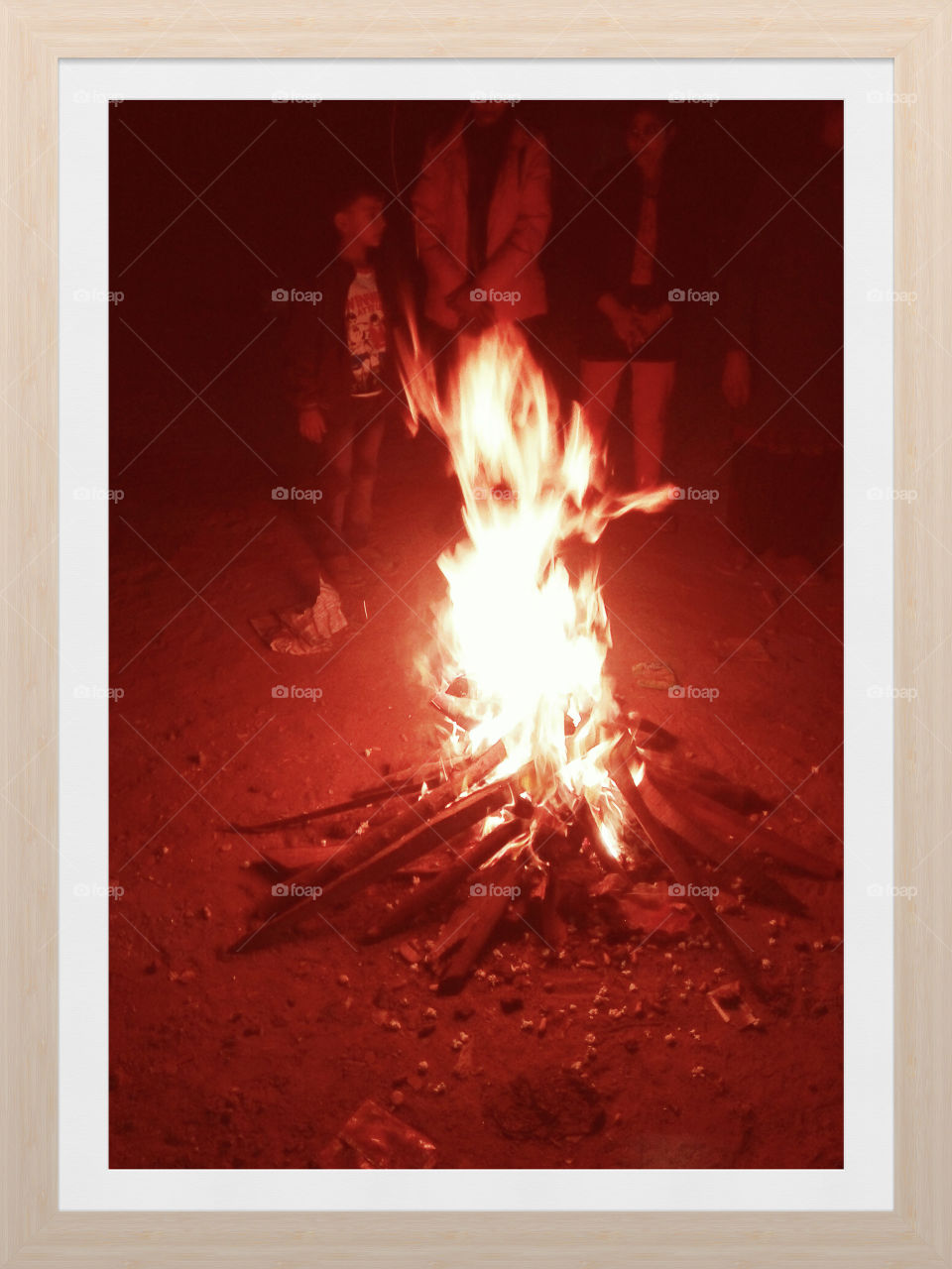 Bon fire on special occasion of Lohri.Hindus special festival. When HOLIka had blessings of God that fire won't b able to burn  HOLIka only if she do not do any wrong deeds but she tried to kill prahlaad an innocent God child and the blessing became curse and she was burnt.