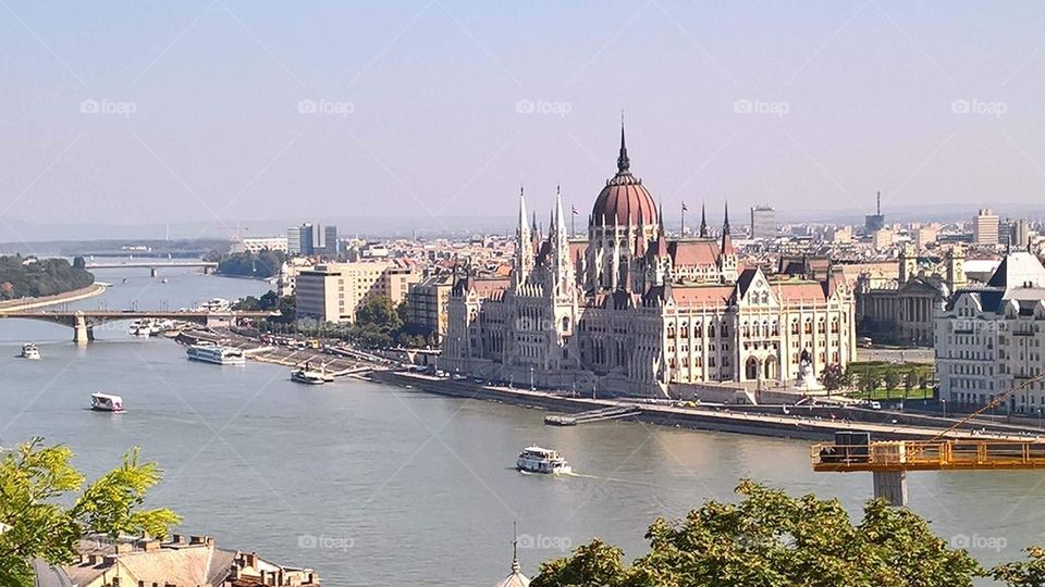 Looking across the Danube in Budapest 
