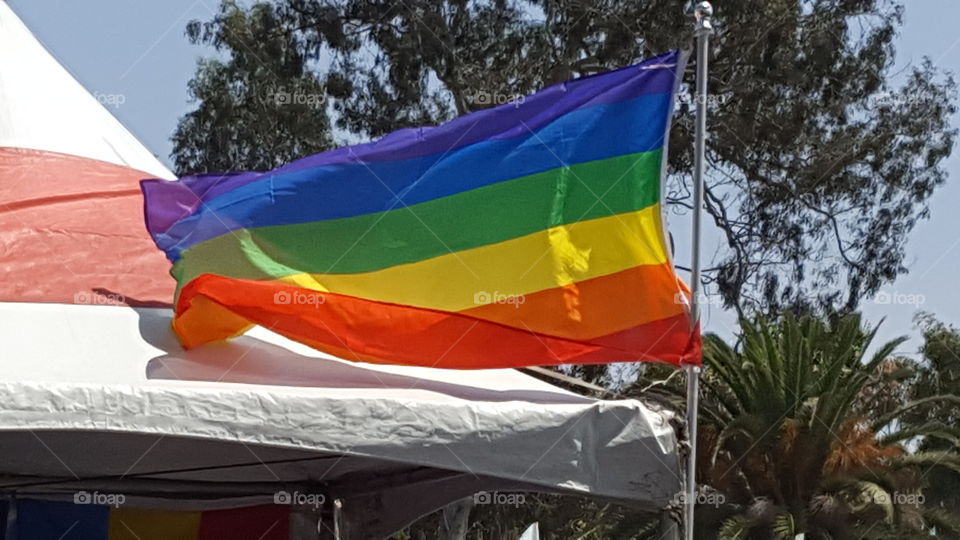 Santa Barbara Gay Pride Festival Rainbow Flag LGBTQ LGBT
