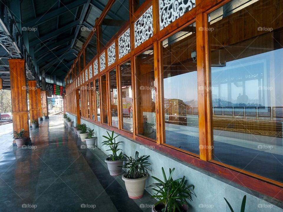 Shimla railway station is a small railway station in Shimla in the Indian state of Himachal Pradesh. The station is the terminus of the UNESCO World Heritage Site Kalka–Shimla Railway. Shimla railway station is located at an altitude of 2,075 metres