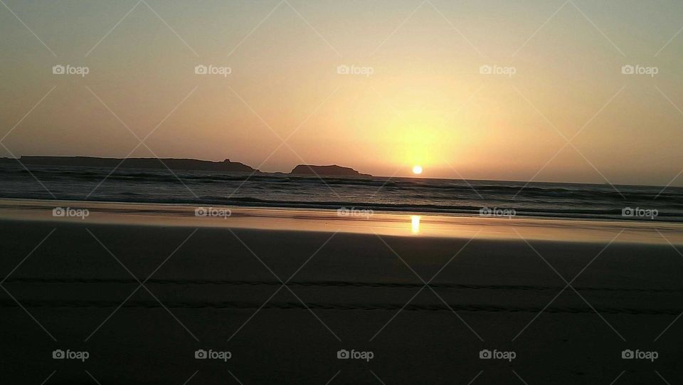 Magic sunset at essaouira city in Morocco