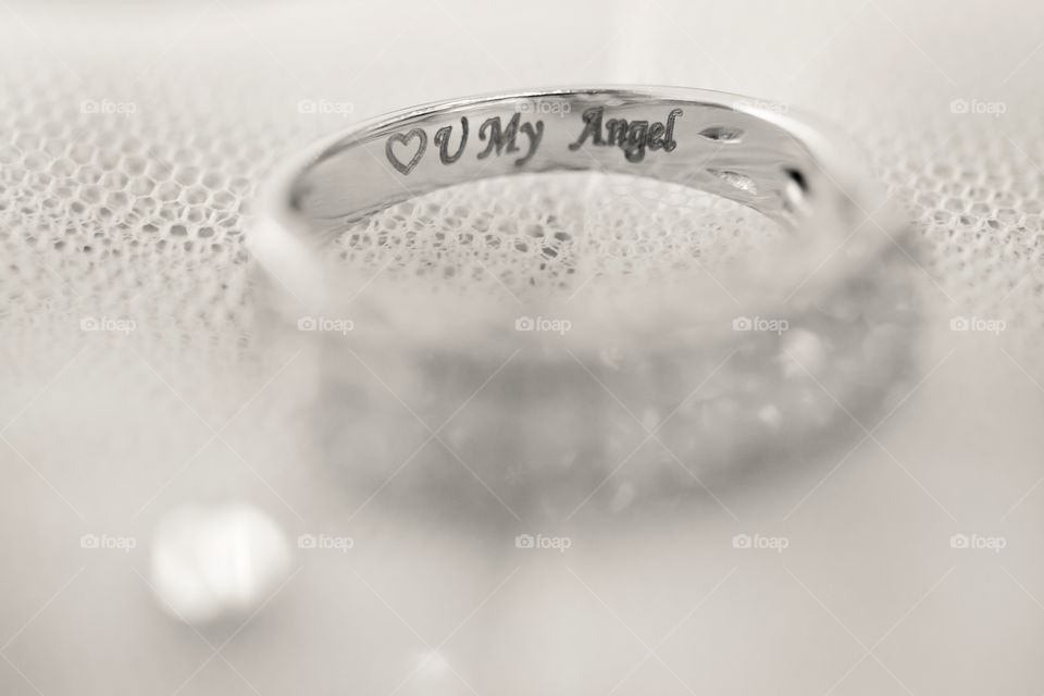 Wedding ring with words