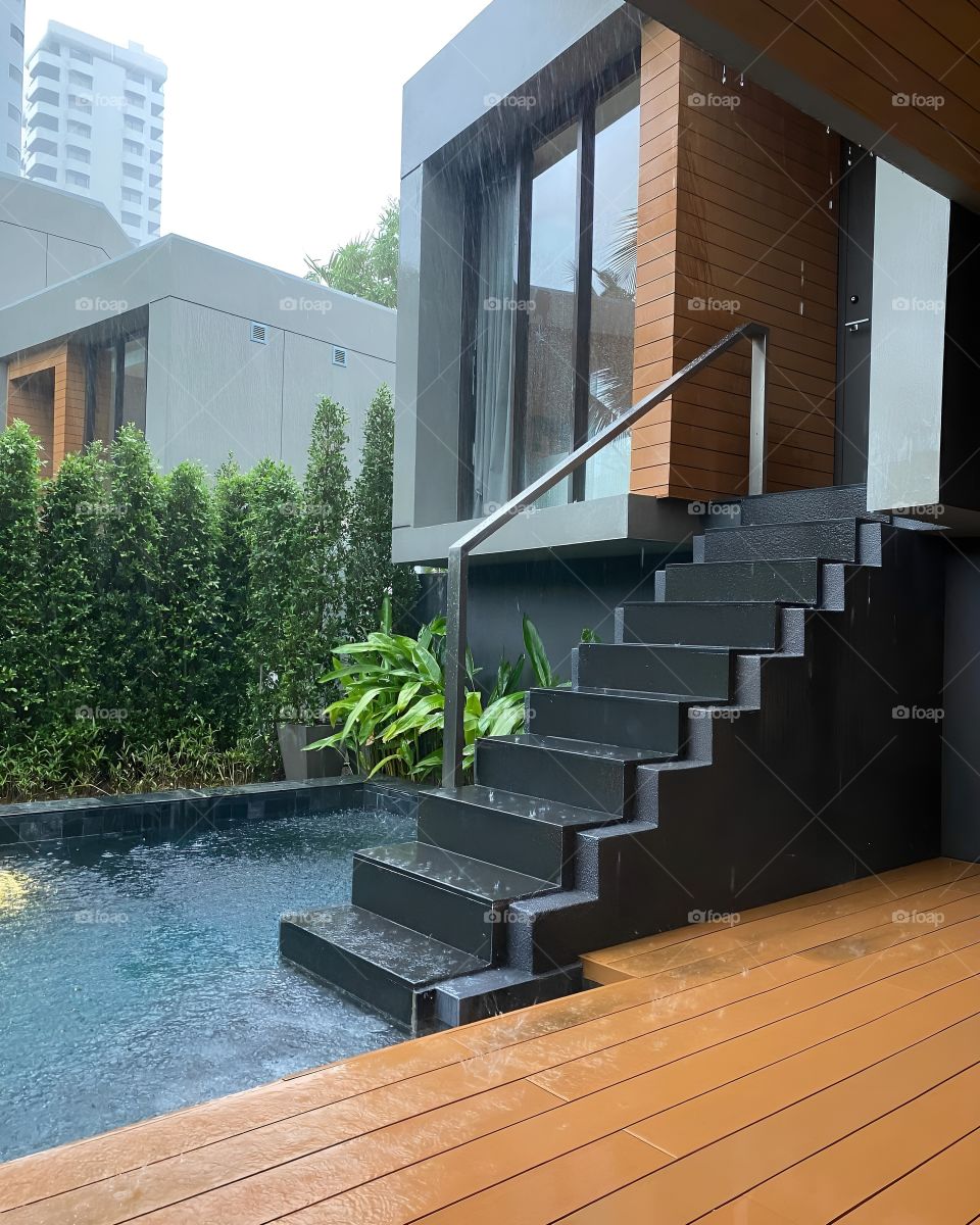 new modern house with swimming pool