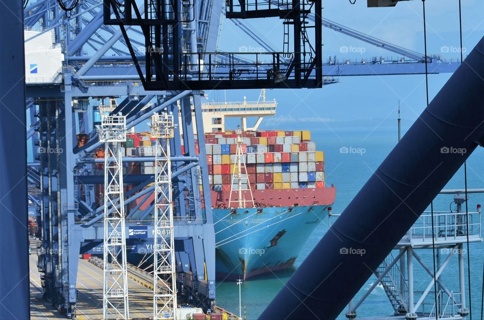container ship in the port