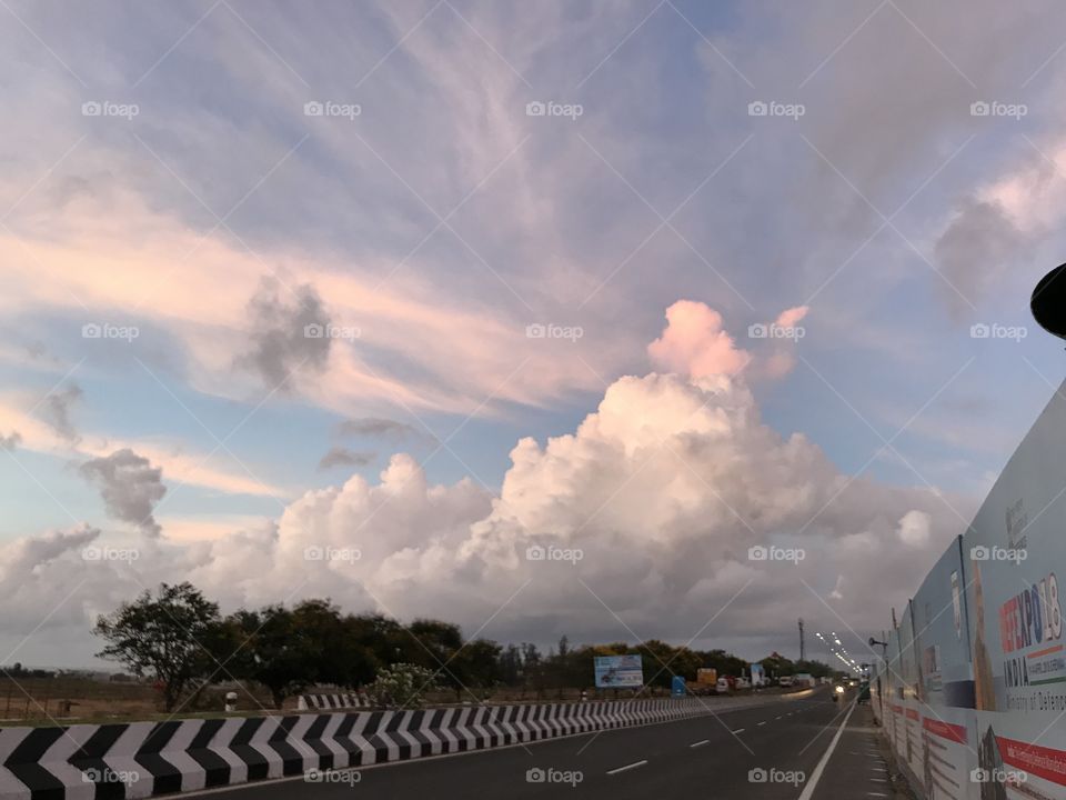 Early morning cloud at the time of sunrise 