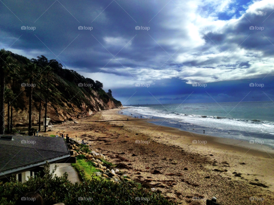 santa barbara california beach clouds california by asbreynolds