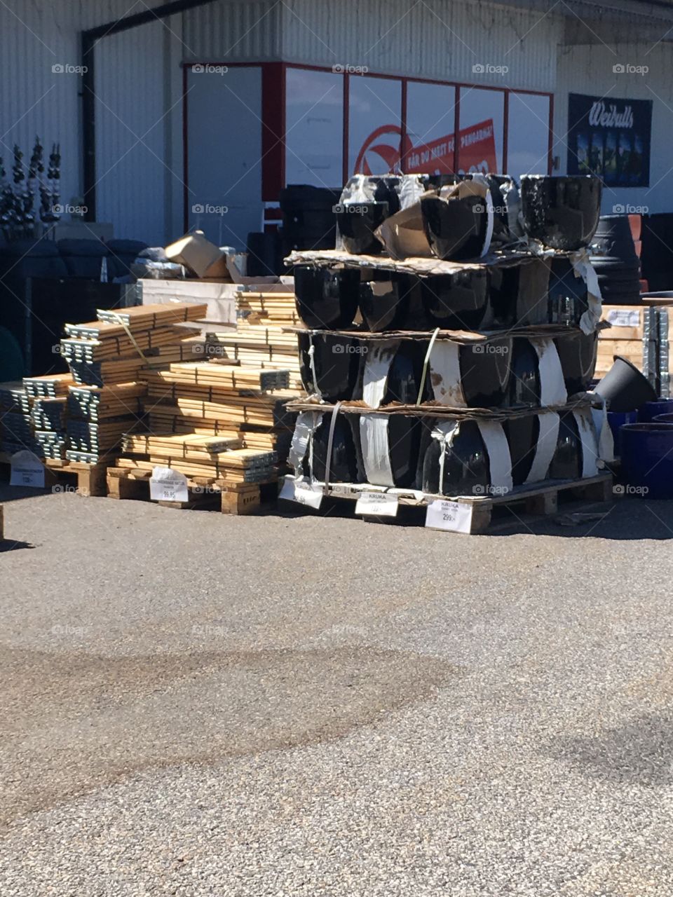 Stock outside of warehouse 