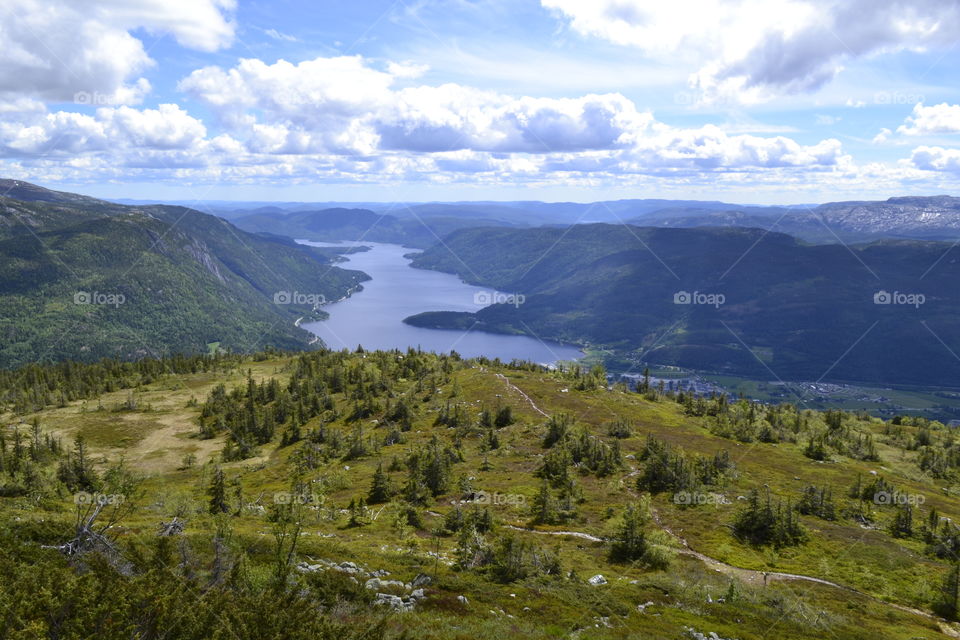 Scenic view of idyllic lake, Norway