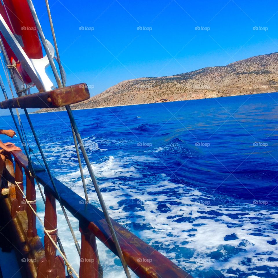 Scenic view of sea from ship