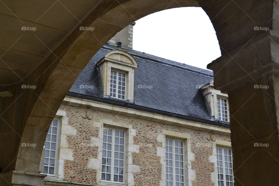 Inside outside castle. The in and outside of a France castle.