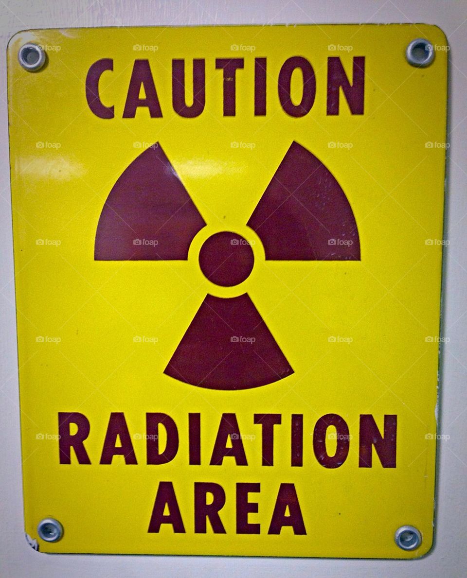Caution Radiation Sign at Hospital 