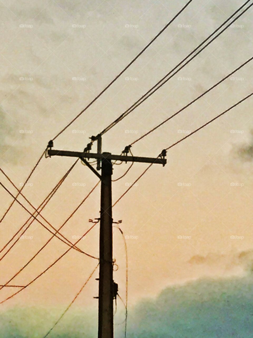 Clouds and orange sky