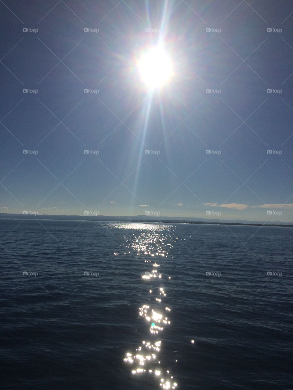 Sun rays on the sea Sicily 