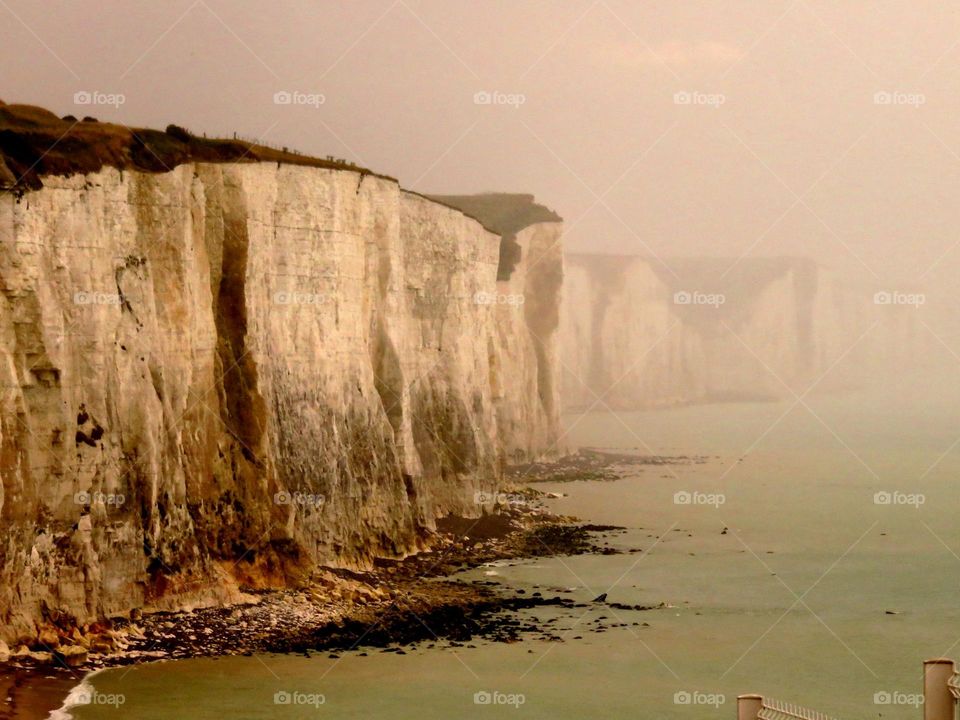 cliffs on a foggy day