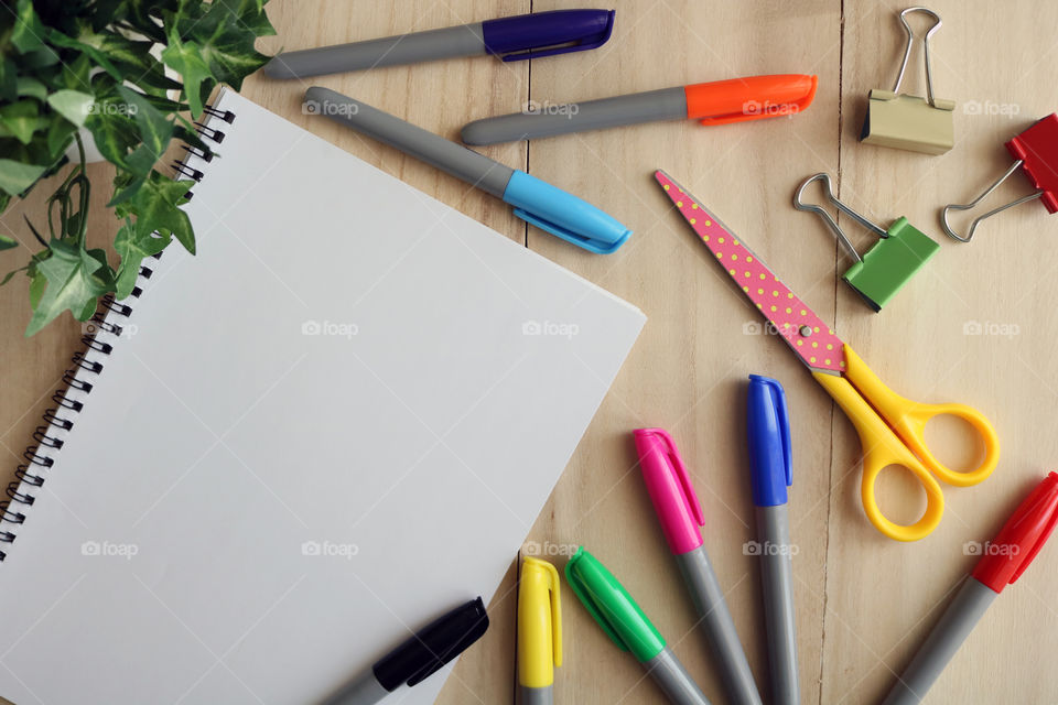 Flat lay work setup