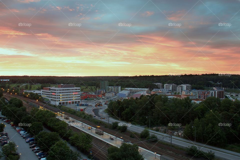 Sunset over Ulriksdal, Solna, Sweden