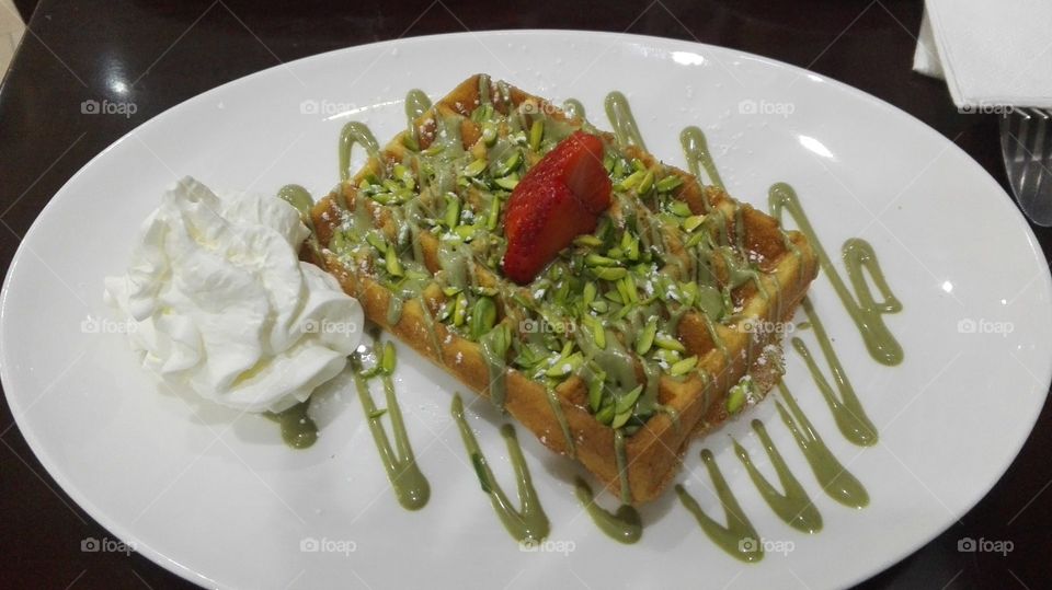 Delicious Pistachio Waffle