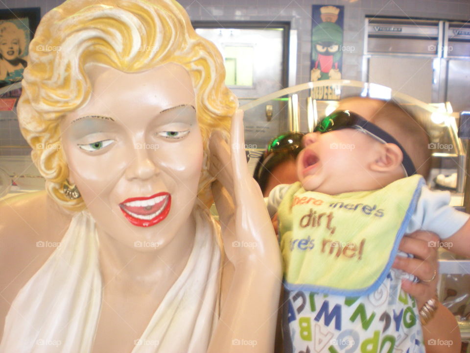 quit yellin' kid!. Marilyn Monroe gets an earful