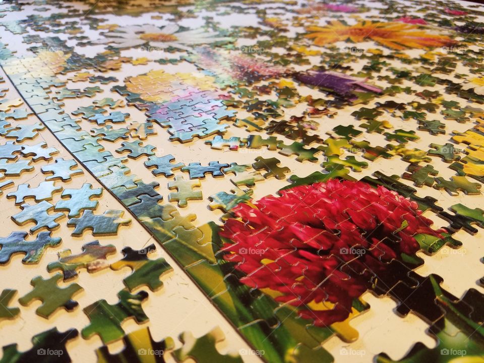 Jigsaw Puzzle with Flowers