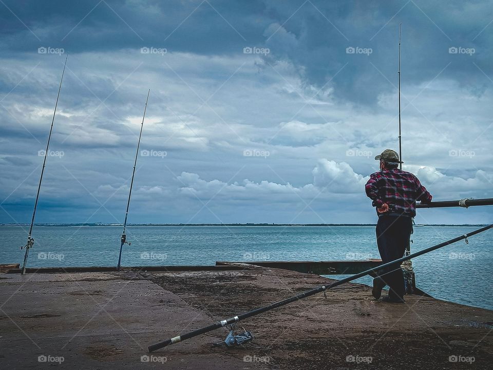 man fishing