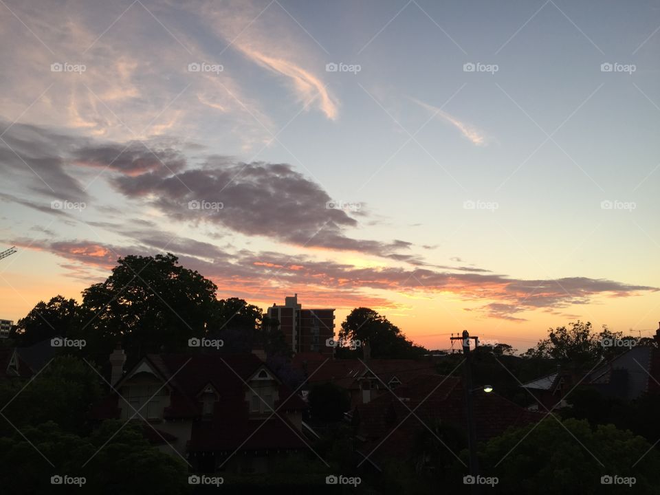 Sunset view from Primrose Park, Cremorne 
