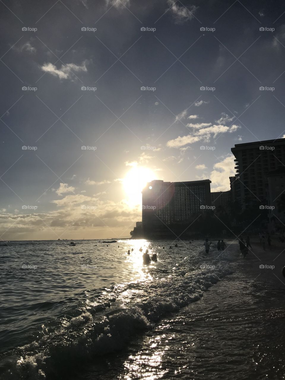 Sunset over the Pacific Ocean, Waikiki Beach, Oahu. The last golden light of a 9 week trip around the USA. It truly was a spectacle to behold. 