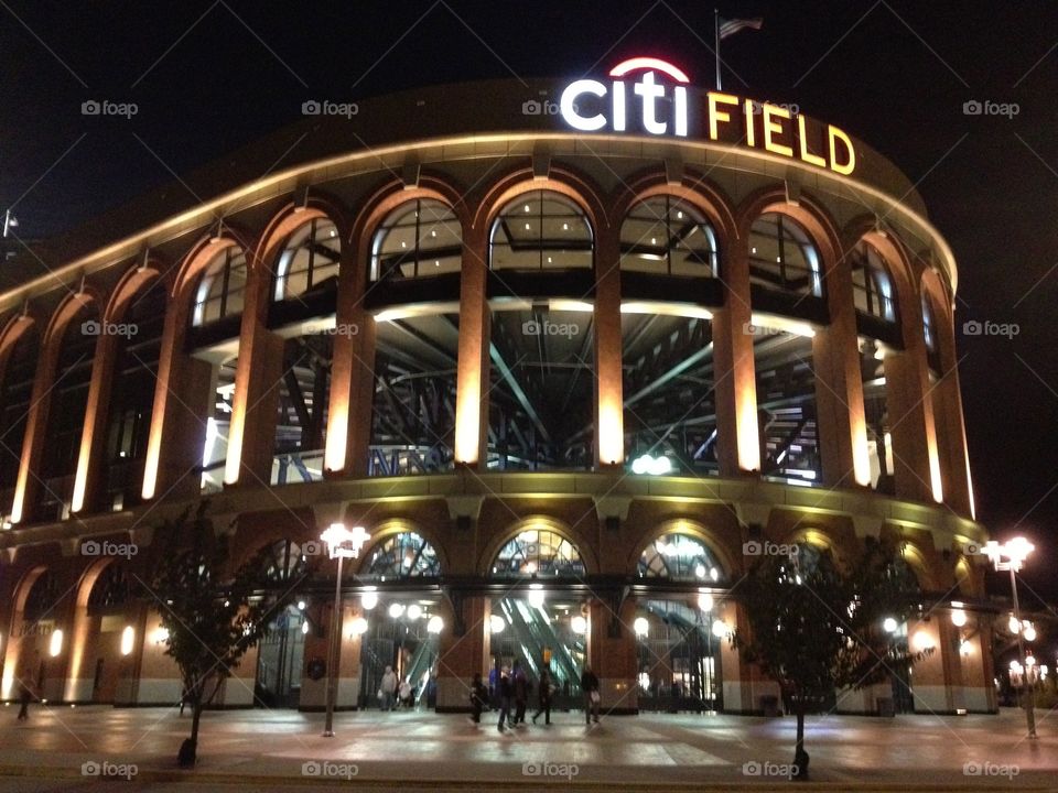 Citi Field at night. Home of the New York Mets