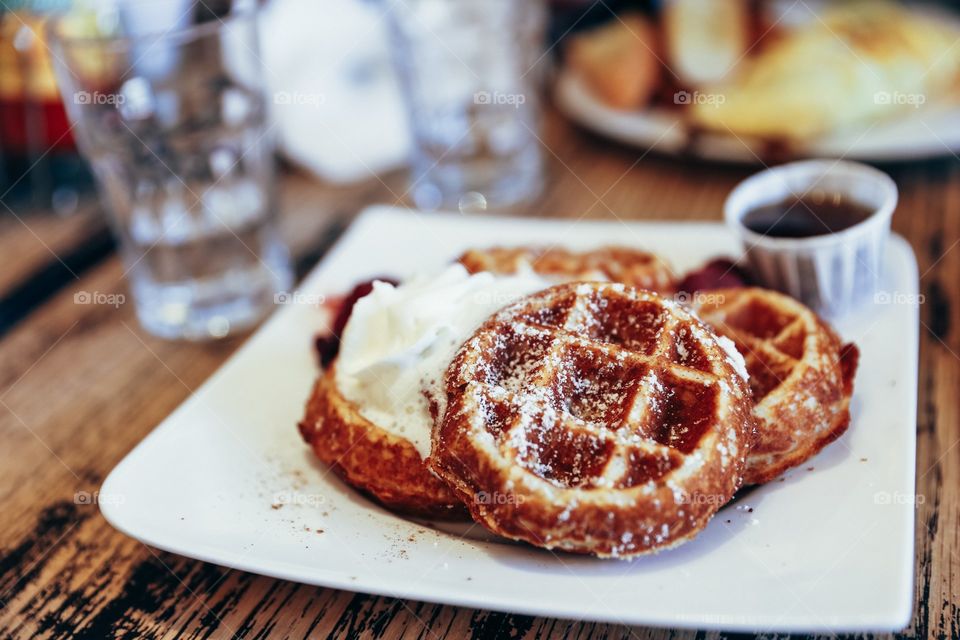 Delicious sweet food in plate