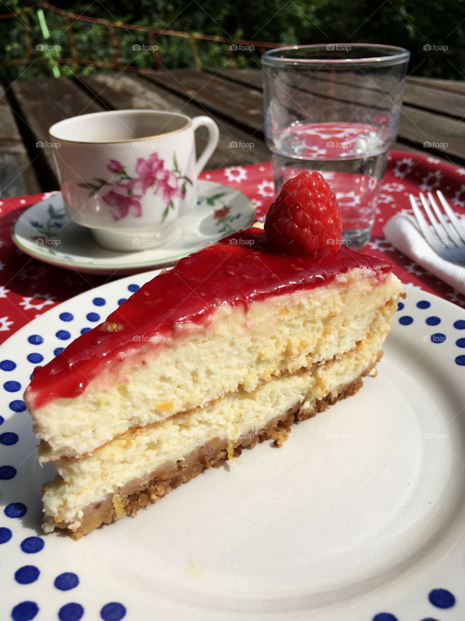 A taste of summer - rasberry cheesecake.