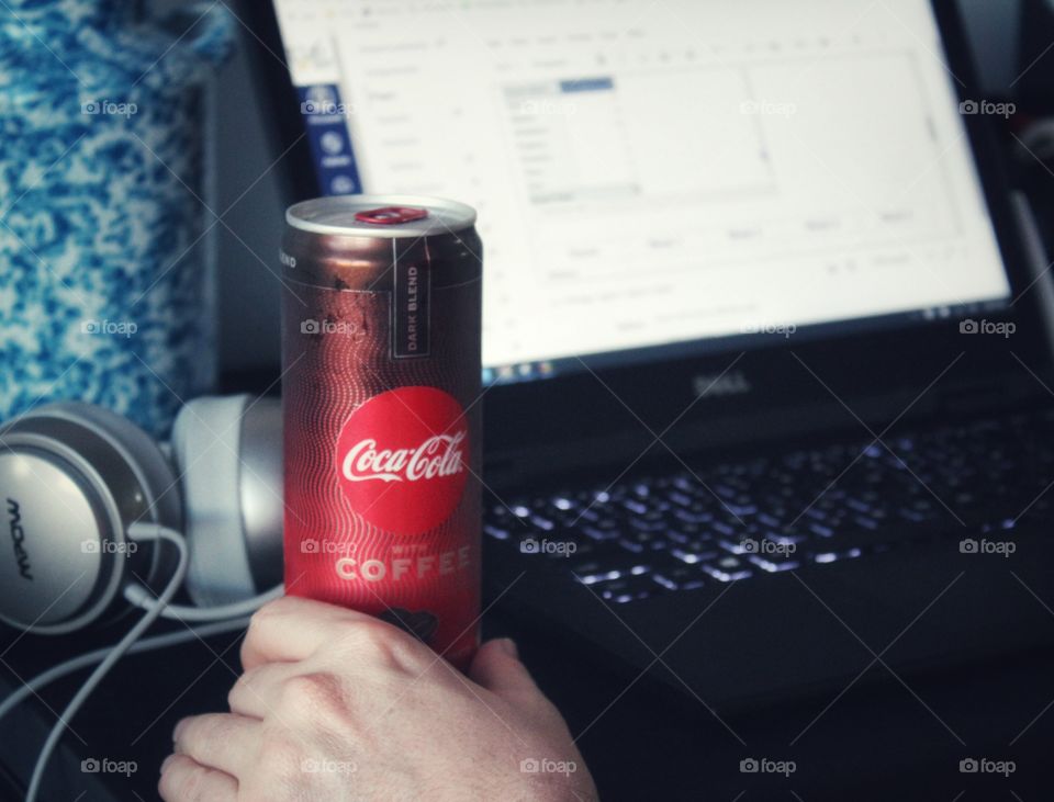 coke with coffee - extra cold extra caffeine to quench your thirst and help you up on your busy day