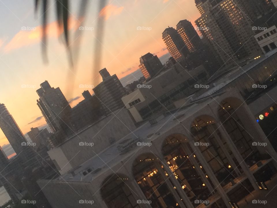 Lincoln center sunset 