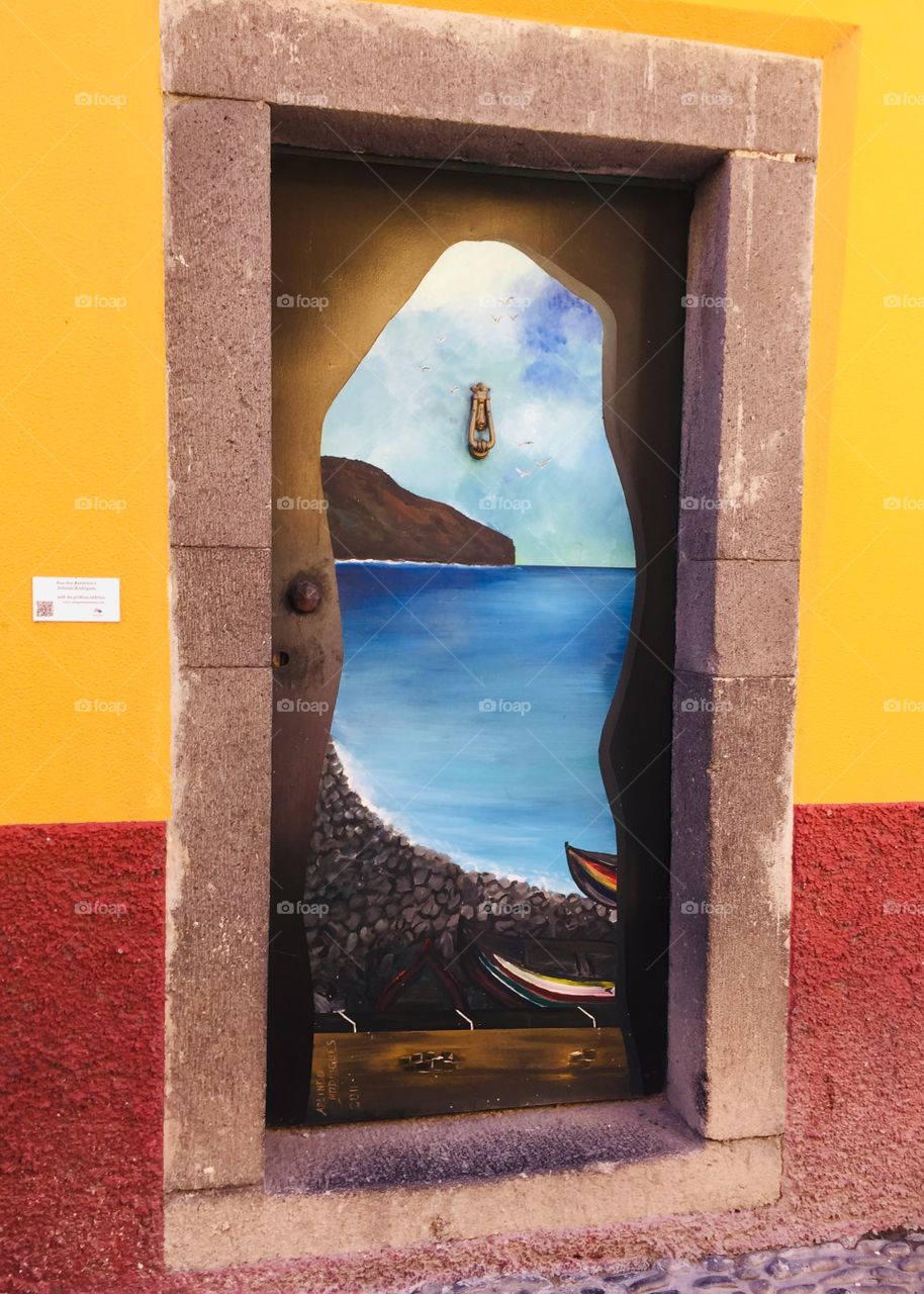 Pretty painted door old town Funchal
