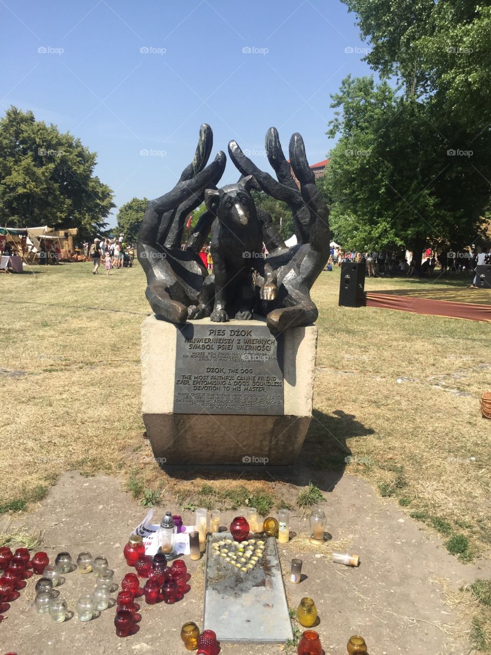 Statue of Dzok, the most faithful Dog in Krakow