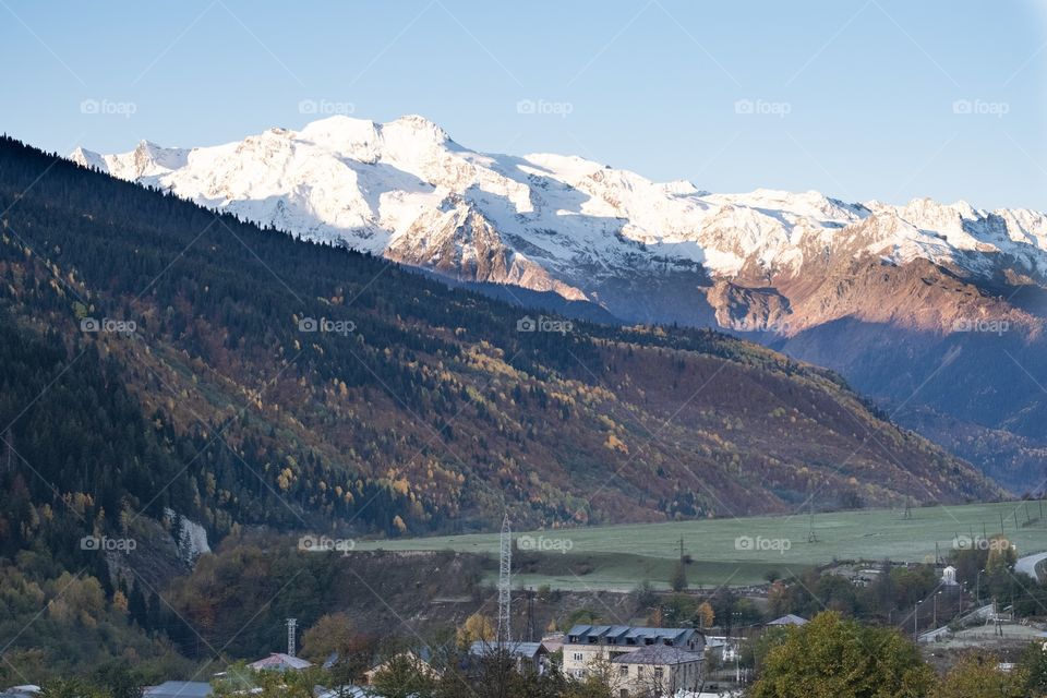 Beautiful mountain in Autumn season at Georgia 