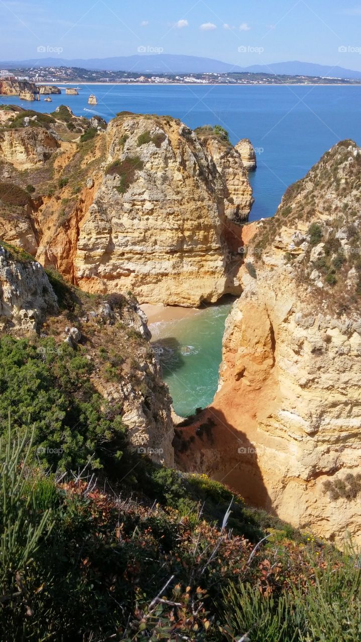 lagos Portugal . rocks in the Algarve Portugal near lagos 