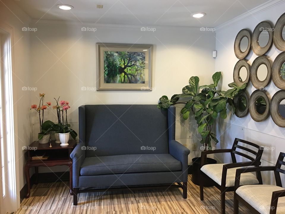 Have a seat in our waiting room, enjoy our orchids and comfy seating! 
