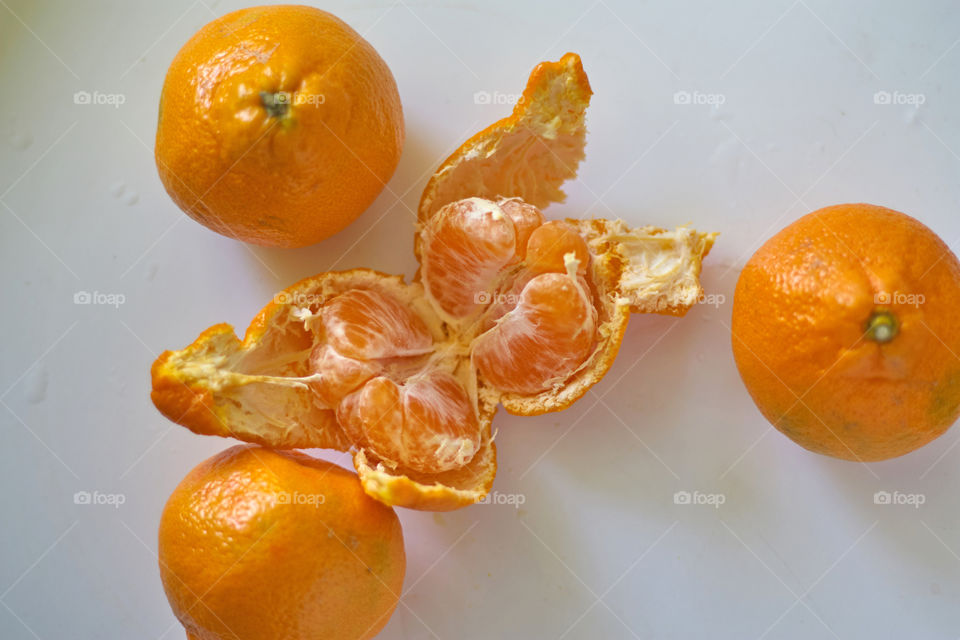 tangerines are on the table