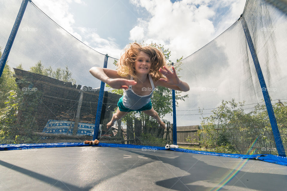 Girl is jumping and having so much fun