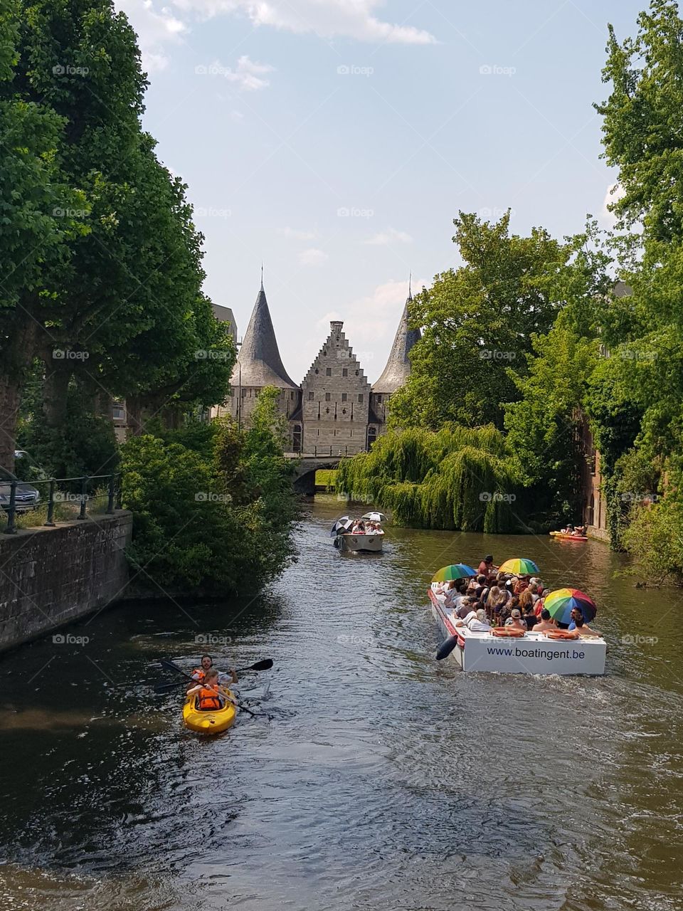 Randonnée touristique ou sportive sur les canaux de Gant vers la Porte d'eau : le Rabot