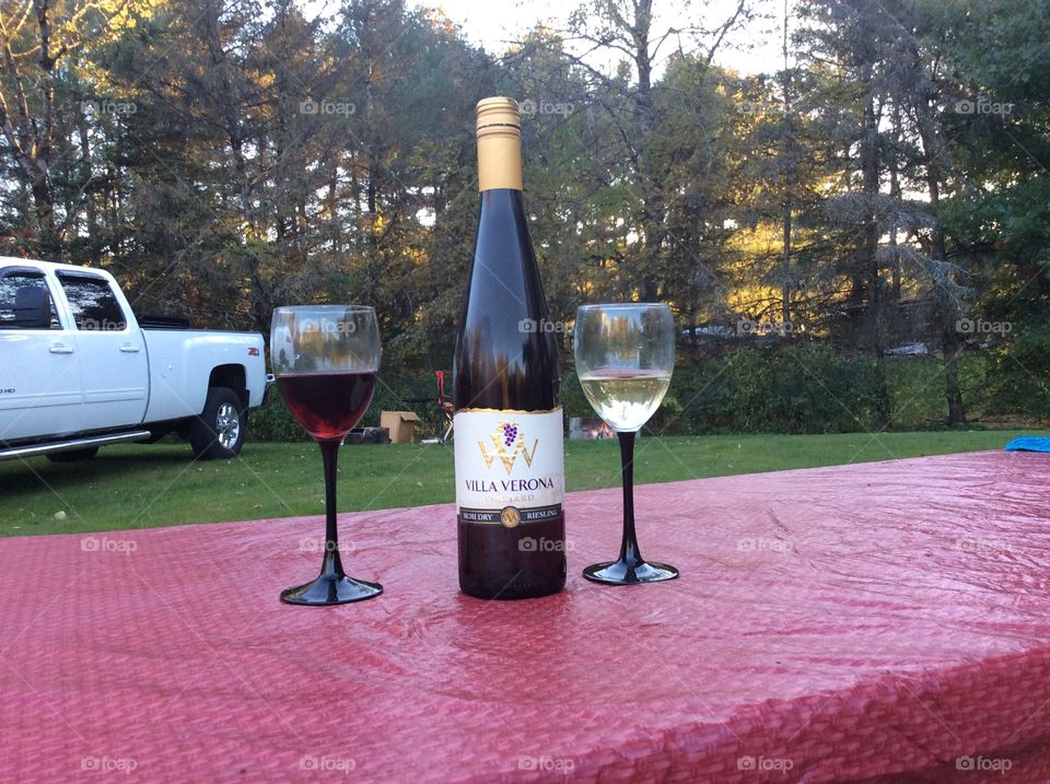 Camping with wine